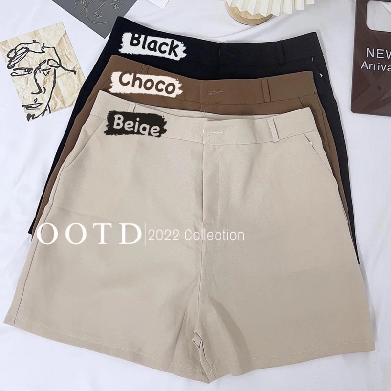 Quần short tây bigsize nữ vải tuyết mưa trơn OOTD BIGSIZE 60-90KG