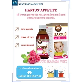 HARTUS APPETITE - Siro ăn ngon cho bé, cải thiện chứng biến ăn, kích thích tiêu hóa của trẻ (150ml)