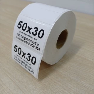 [50x30mm]900 tem in mini code decal dán, in mã vạch barcode, QR code, in tem phụ cho máy in nhiệt