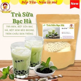 Set trà sữa tự pha trân châu đen vị bạc hà nguyên liệu nấu đơn giản (25-30 ly) tại nhà Bếp Yêu Lisa