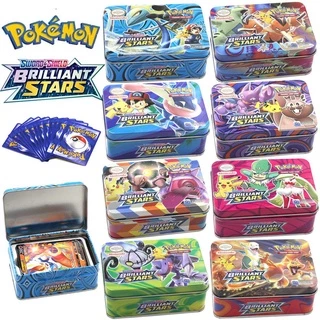 42 Cái / bộ TAKARA TOMY Thẻ Pokemon Hộp Sắt Trò Chơi Trận Chiến Sở Thích Sở Thích Sưu Tập Bộ Sưu Tập Trò Chơi Thẻ Anime Cho Trẻ Em