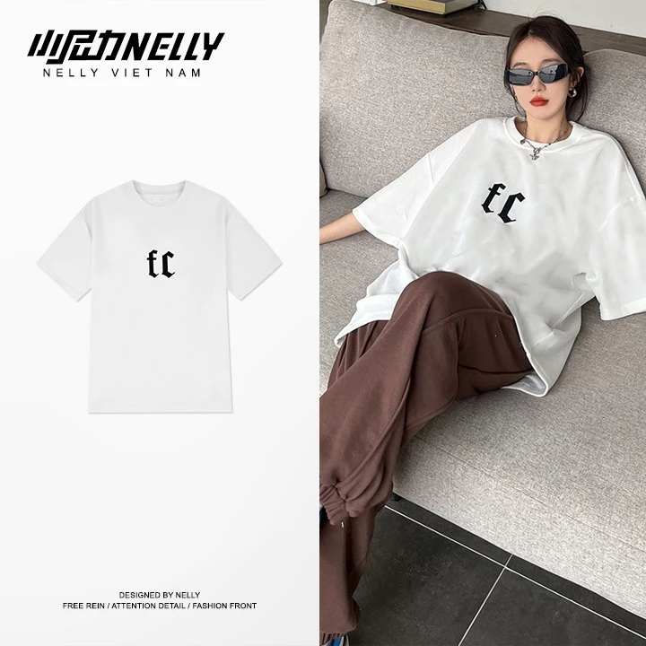 Áo thun NELLY - FC Cotton 100% 260gsm Premium Tay Lỡ Form Rộng Nam Nữ