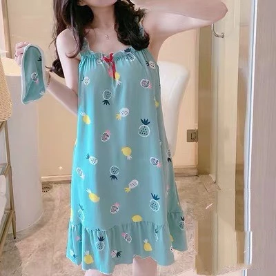Đầm ngủ  nữ 2 dây cao cấp- Váy ngủ chất thun mềm mại thoáng mát siêu xinh V2D88