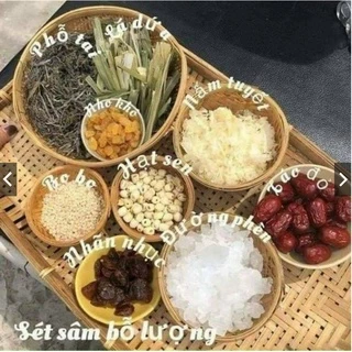 Set sâm bổ lượng chuẩn 25 chén đủ nguyên liệu Tinh Hoa Trà Thảo Mộc Món Qùa Từ Thiên Nhiên