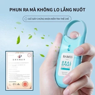 Chai xịt miệng BAIMISS chăm sóc làm sạch tươi mát hơi thở 10ml