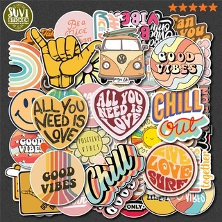 50 Sticker Vibes chống nước sticker dán mũ bảo hiểm, laptop, điện thoại, đàn guitar, vali. MSP: SV40