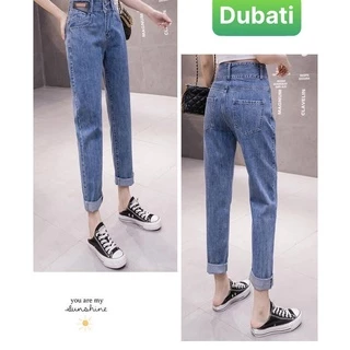 QUẦN BAGGY JEAN NỮ 2 CÚC LƯNG CẠP CAO TÚI DA NÂNG MÔNG HÀN QUỐC PR-117 PHONG CÁCH HOT TREND 2022- DUBATI FASHION