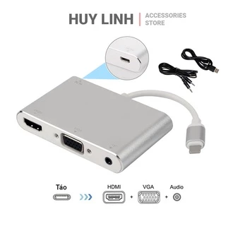 Bộ chuyển đổi to HDMI hoặc VGA có cổng tín hiệu âm thanh không cần cài đặt tiện lợi