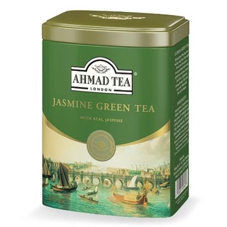 Trà Xanh Hoa Nhài hộp thiếc phong cảnh London - Ahmad Jasmine Green Tea 100g (trà lá pha ấm – 100g trà/hộp)