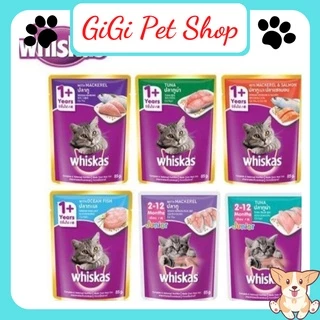 Pate cho mèo Whiskas thức ăn cho thú cưng mèo lớn nhỏ nhiều vị gói 80 gram - GiGi Pet Shop