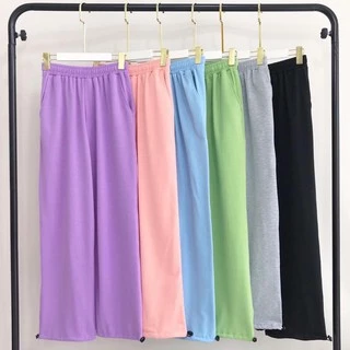 Quần Ống Suông-Ống Bo Trơn Lưng Thun/ Long Basic Pant Kèm Video Thật