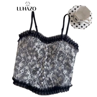 Áo bra nữ LUHAZO croptop 2 dây ren hoa cực đẹp và đáng yêu