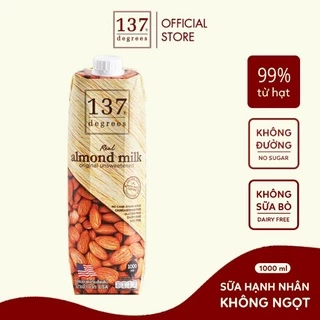 ( Date mới)Sữa hạt Hạnh nhân Không đường 137 DEGREES 1000ml