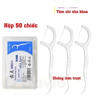 Chỉ nha khoa bảo vệ răng miệng chống sâu răng, tăm chỉ nha khoa hộp 50 chiếc