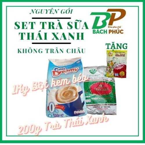 Combo Set Trà sữa Thái xanh ( 01 Bột sữa dreamy & 1 trà thái xanh + Tặng 01 gói RC dẻo) - Nguyên liệu pha chế Đà Nẵng