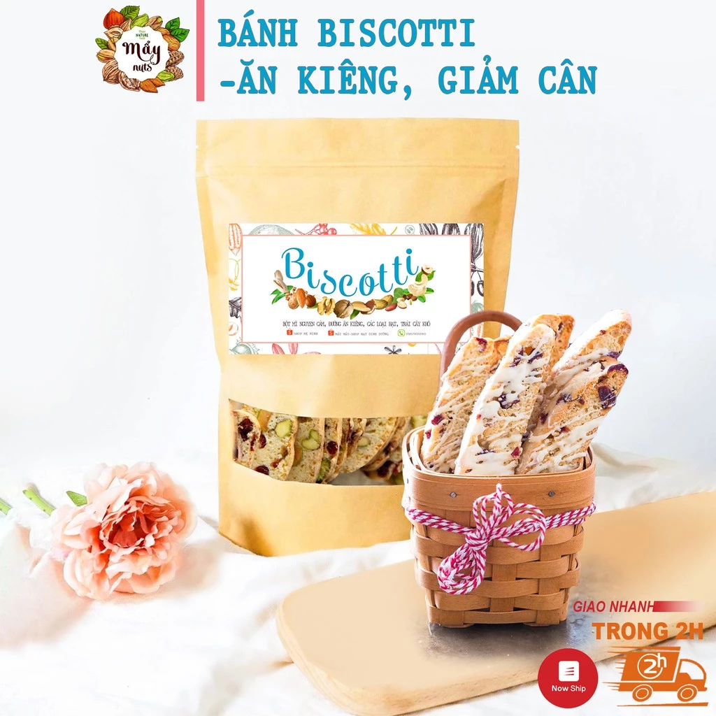 250gr Bánh Biscotti ăn kiêng giảm cân 3 vị tự chọn - Shop Mẹ Minh