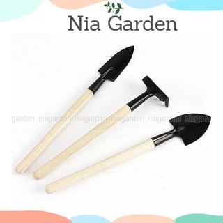 Bộ làm vườn dụng cụ làm vườn mini 3 món xẻng cào xúc đất Nia Garden N6