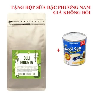 1KG Cà phê Culi Robusta Rang Xay Nguyên Chất - Tặng hộp sữa đặc PN - The Kaffeine Coffee