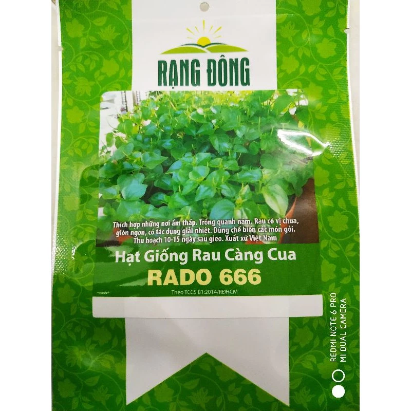 Hạt giống Rau càng cua 0.5gr❤️FREESHIP XTRA❤️