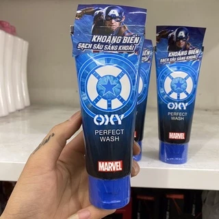 Kem rửa mặt - Oxy Perfect Wash (Phiên bản Marvel) Khoáng biển sạch sâu sảng khoái (tuýp 100g)