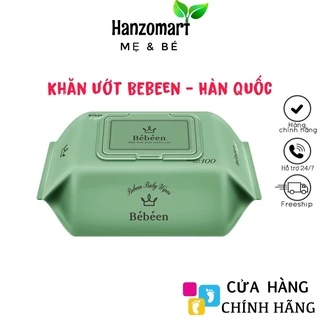 Khăn ướt Bebeen Hàn Quốc 100 tờ không mùi Hồng / xanh cho bé trẻ em