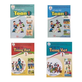 Sách - Combo 4 quyển vở bài tập toán 1 tập 1 tập 2 + vở bài tập tiếng việt 1 tập 1 tập 2 ( cánh diều + kèm 4 bút chì)