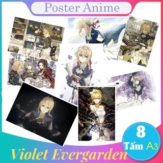 [HOT] Set 8 tấm tranh poster A3 Violet Evergarden anime siêu chất