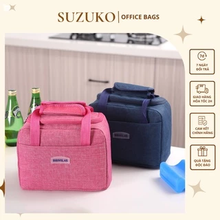 Túi đựng cơm hộp, túi cơm văn phòng có khóa kéo vải chống nước size lớn SUZUKO BAGS TD01