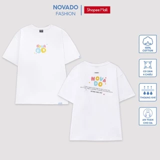 [Xả Kho Thanh Lý] Áo Phông Tay Lỡ Form Rộng Local Brand Novado Fashion Cotton 4 Chiều Nam / Nữ Dày Dặn Thoáng Mát Trắng