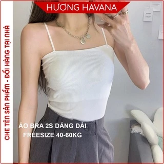 Áo bra 2s có đệm ngực dáng dài chất cotton gân tăm hàng đẹp Havana FLA66