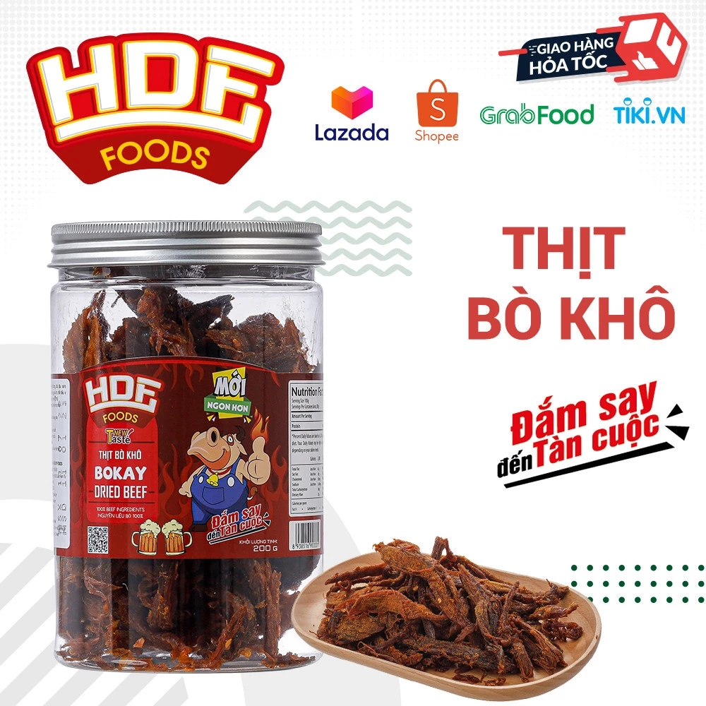 [Đồ ăn vặt CAO CẤP] Thịt bò khô sợi BOKAY 200g ngon thượng hạng - Khô gà Cooky