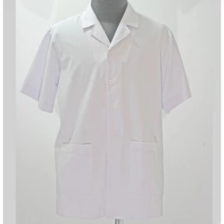 Áo blouse trắng dược sĩ tay ngắn thân ngắn
