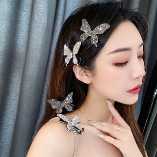 Kẹp tóc hình bướm đính kim cương giả thời trang cho nữ