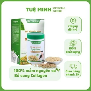 Bột Mầm Đậu Nành Tuệ Minh, Mầm Đậu Nành Nguyên Xơ Bổ Sung Collagen, Tăng Vòng 1 (Hộp 500g)