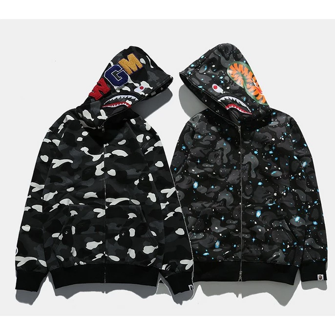[HOT*] Áo hoodie dạ quang in hình cá mập phong cách dành cho cả nam và nữ, thời trang và nổi bật.