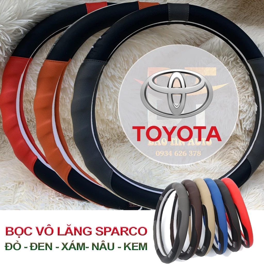 [TOYOTA] Bọc vô lăng xe ô tô Toyota Camry , Altis , Vios , Fortuner , Innova bọc da volang Italia, bảo vệ vô lăng