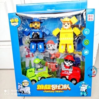 Đồ chơi set 4 chó cứu hộ paw patrol biến hình