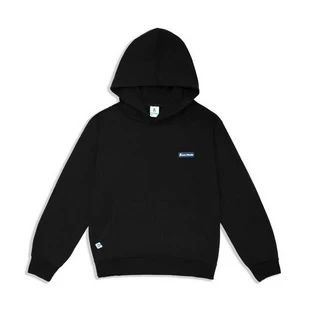 Hoodie chui đầu chữ Basic BOMMODE - Áo Chui đầu form unisex nam nữ MÀU ĐEN