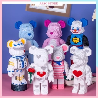 Mô hình lắp ráp gấu bearbrick cỡ lớn 36 cm, Đồ chơi lắp ráp cho bé