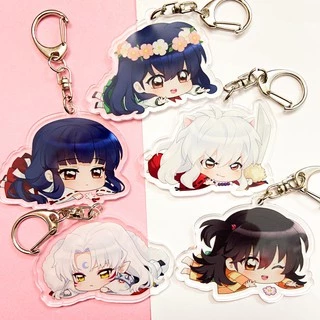 ( Mica trong acrylic) Móc khóa INUYASHA KHUYỂN DẠ XOA VER NẰM in hình anime chibi