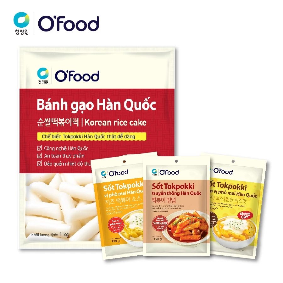 [O'Food] COMBO bánh gạo 1kg và 3 gói sốt tokbokki 120g