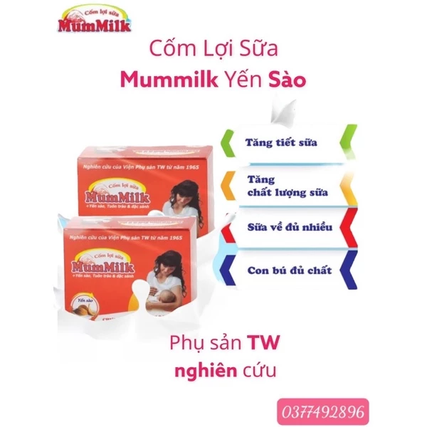 Cốm lợi sữa Mummilk yến sào🧡chính hãng🧡- Tuôn trào, đặc sánh (1 hộp 20 gói)-không lợi sữa hoàn tiền