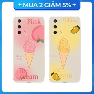 Ốp lưng cạnh vuông OPPO A1K/A5S/A74/A54/....viền bảo vệ camera hình Ice Cream