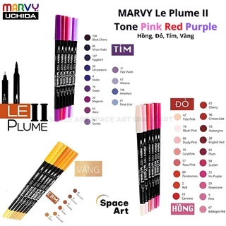 Bút MARKER màu nước MARVY LE PLUME II 1122 double-side Tone Hồng,đỏ,cam,tím(109 màu lẻ)