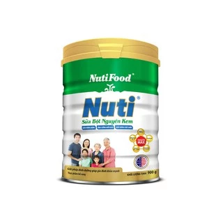 Sữa bột Nuti Nguyên kem lon 900g (Dinh dưỡng giúp gia đình khoẻ mạnh)