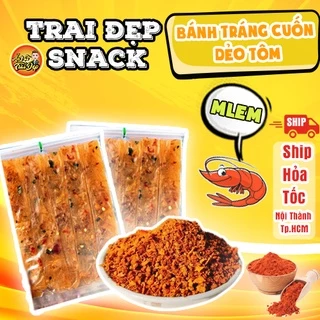 Bánh tráng dẻo Tôm cuốn hành phi - Trai Đẹp Snack