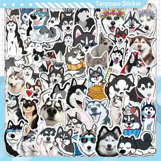 Sticker chống thấm nước CHÓ HUSKY set 50 chiếc khác nhau dán laptop nón bảo hiểm vật dụng