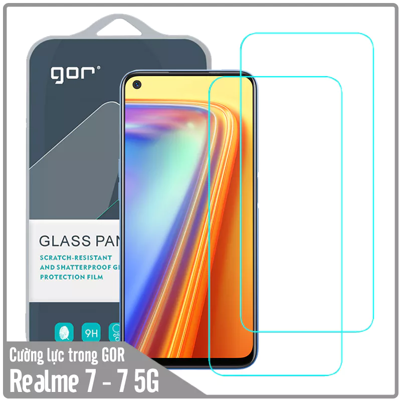 Bộ 2 miếng kính cường lực Gor cho Realme 7 - Realme 7 5G - Trong suốt - Hàng nhập khẩu