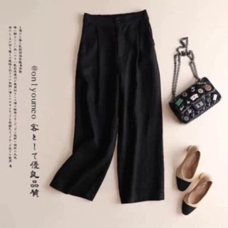 Quần Culottes Đũi Xước Hàn