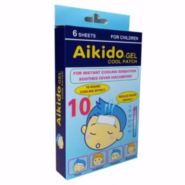 Combo 6 miếng Aikido dán hạ sốt nhanh, ngăn ngừa cơn co giật ở trẻ_ hàng Nhật
